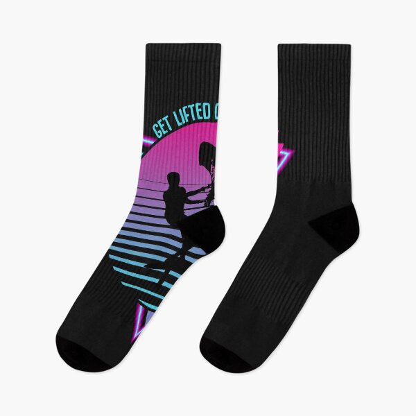 Item preview, Get Lifted on the Sea Synthwave 80s Wing Foil Wing Surf Wingfoiler Wingsurfer designed and sold by LumbardaDesigns.