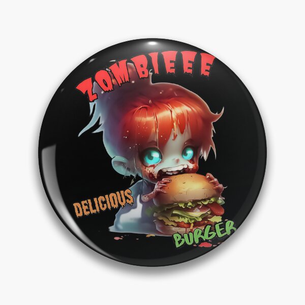 Item preview, Funny spooky Tiny girl zombie eat delicious burger  designed and sold by TomFrontierArt.