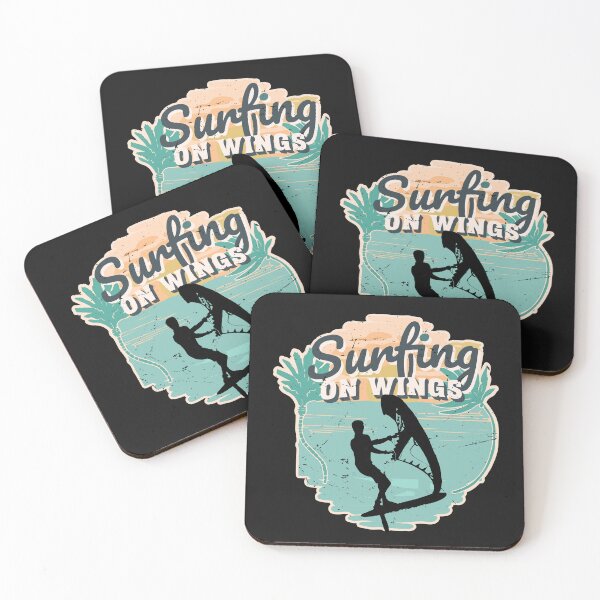 Item preview,  Surfing on Wings Vintage Retro Wing Foil Wing Surf Wingfoiler Wingsurfer designed and sold by LumbardaDesigns.