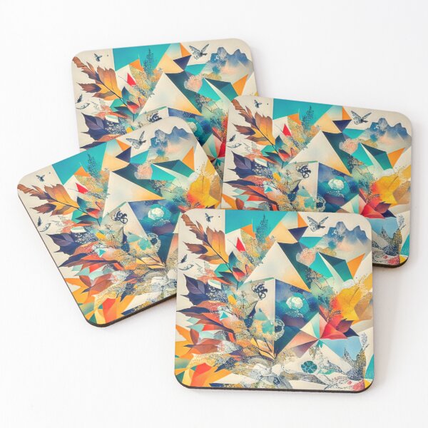 Item preview, A collage art of a bunch of colourful leaves designed and sold by Hillol Bora.