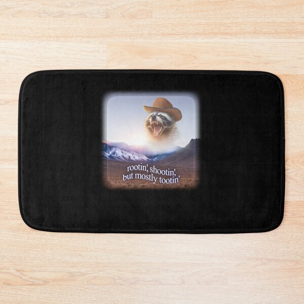 Item preview, rootin shootin but mostly tootin cowboy raccoon word art  designed and sold by TarHenry.