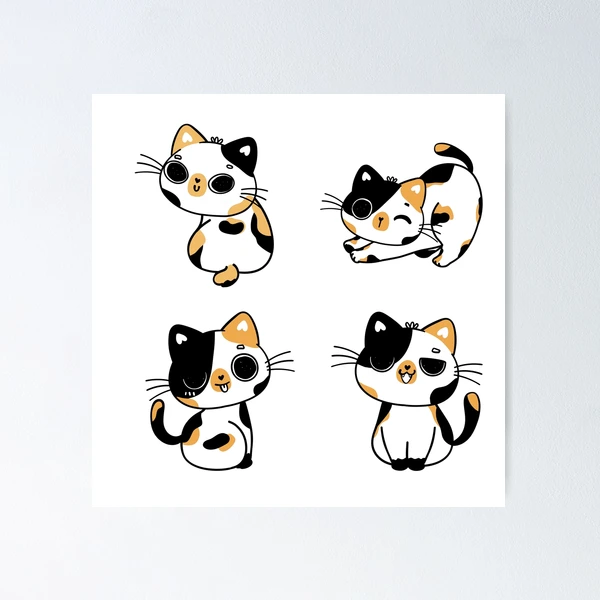 Calico Cat Diagram Art Print – Artful Pixels