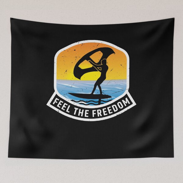 Item preview, Feel the Freedom Vintage Retro Wing Foil Wing Surf Wingfoiler Wingsurfer designed and sold by LumbardaDesigns.