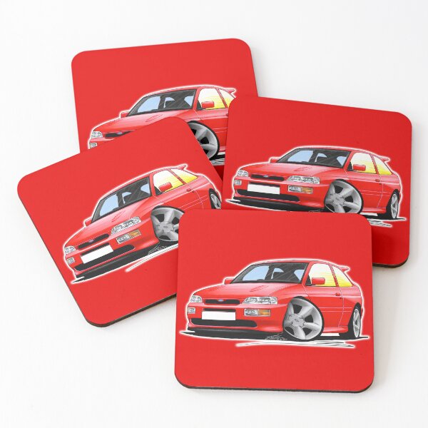 Item preview, Ford Escort RS Cosworth Red designed and sold by Yeomans Cartoons.