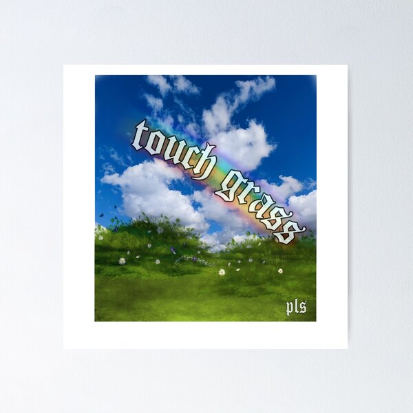 Funny Meme Gift Touch Grass Poster for Sale by kmcollectible