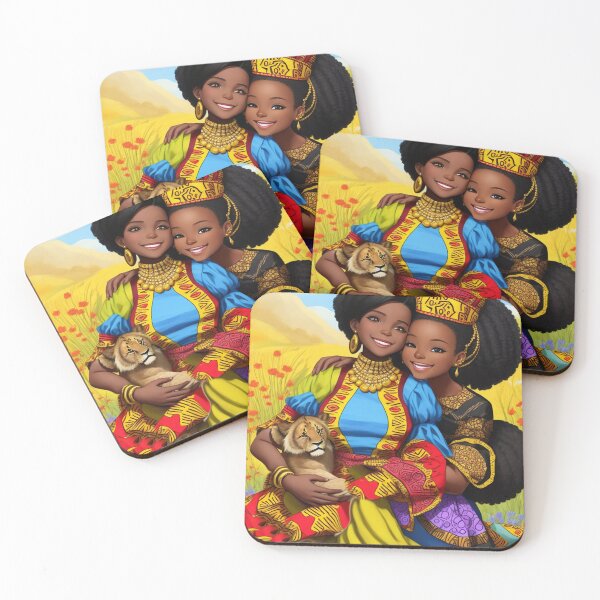 Item preview, A Beautiful young Black African girl with her mother wearing a beautiful dress designed and sold by Vintage Designs +.