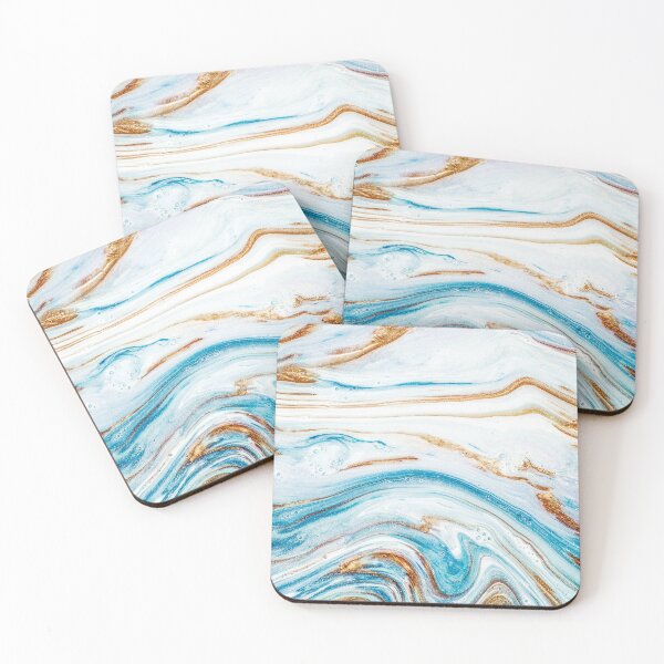 Item preview, Aqua Blue White Bronze Colorful Pattern designed and sold by Yiorgos Designs.
