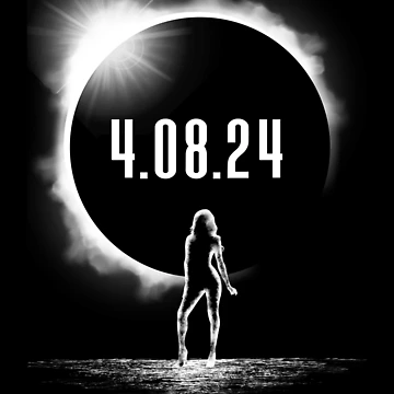 Vorschaubild zum Design Total Solar Eclipse Woman Silhouette 4.08.24 Women's Eclipse Gear von DynamicDesign