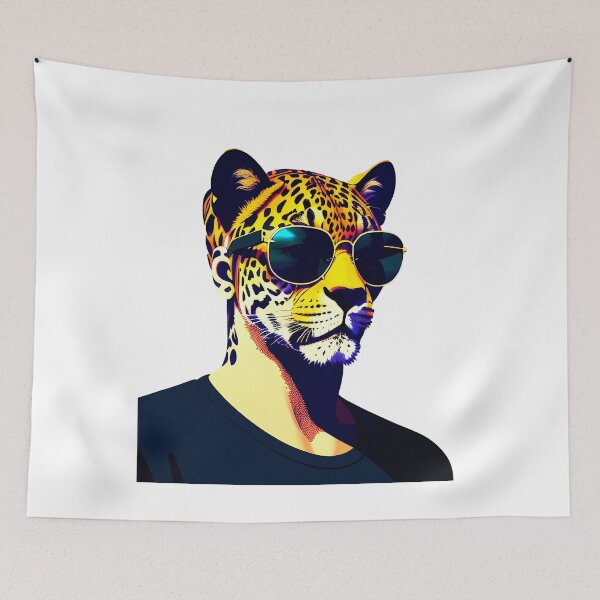 Item preview,  Cool cheetah personage in sunglasses wearing a t-shirt. Vibrant colors designed and sold by Harmonysens.