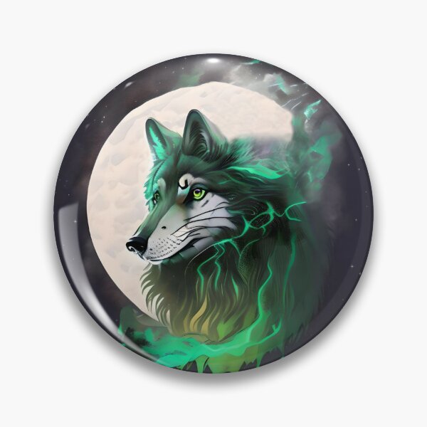 Item preview, Shadow of the Green Wolf, fantasy art designed and sold by LoneAngel.