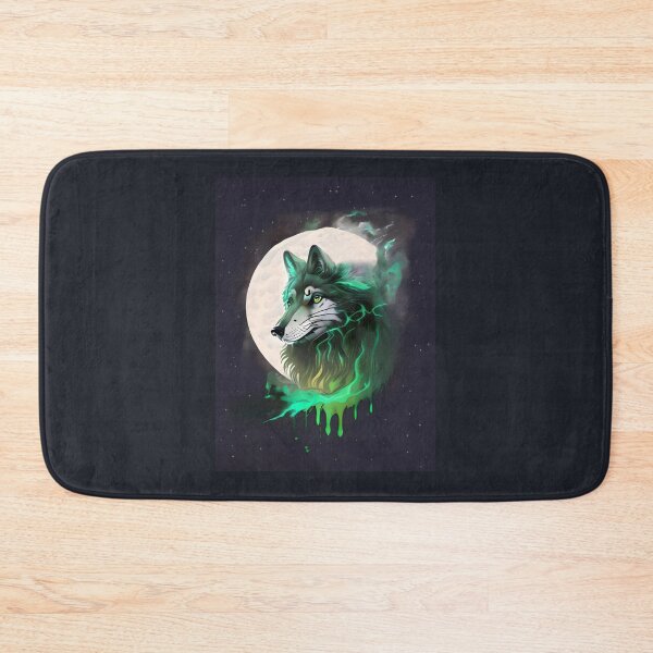 Item preview, Shadow of the Green Wolf, fantasy art designed and sold by LoneAngel.