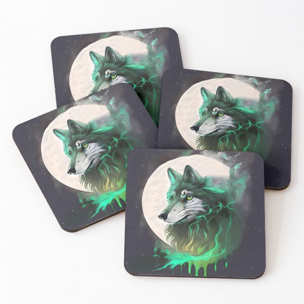Item preview, Shadow of the Green Wolf, fantasy art designed and sold by LoneAngel.
