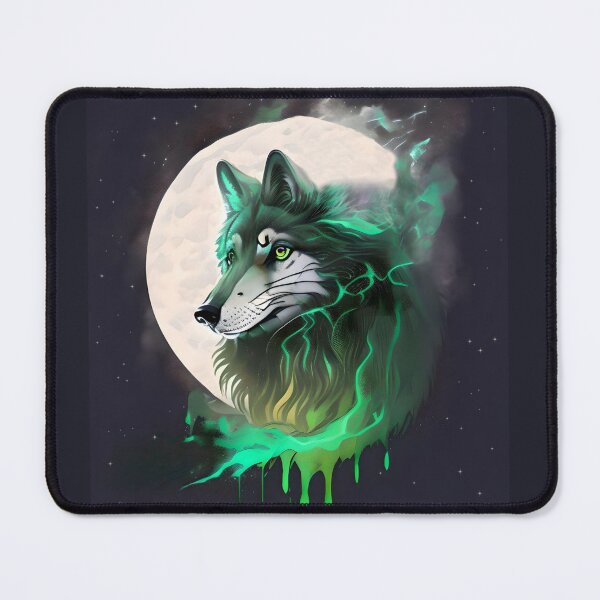 Item preview, Shadow of the Green Wolf, fantasy art designed and sold by LoneAngel.