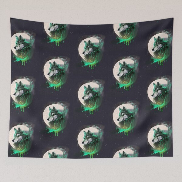 Item preview, Shadow of the Green Wolf, fantasy art designed and sold by LoneAngel.