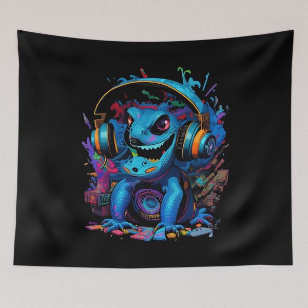Item preview, Cartoon Style Lizard with Headphones designed and sold by EddieBalevo.
