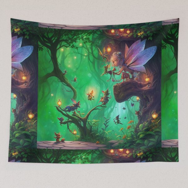 Item preview, Fantasy Pixies and Fey Folk Fairies beautiful poster artwork designed and sold by Vintage Designs +.