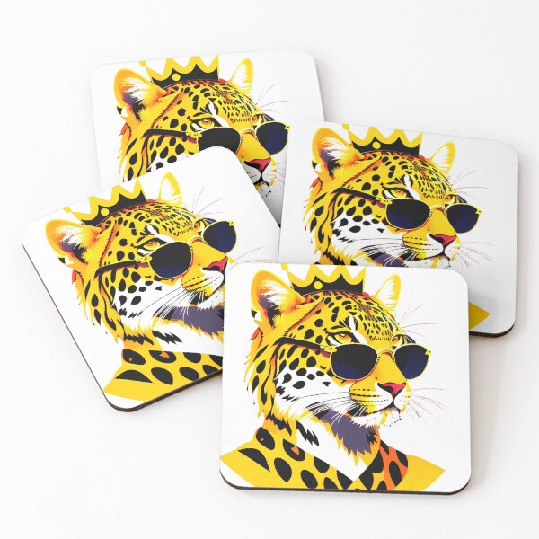 Item preview, Cool cheetah personage in sunglasses wearing a crown. Vibrant colors designed and sold by Harmonysens.
