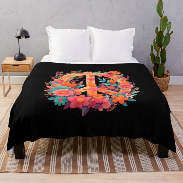 Item preview, Peace Sign World Love Flowers Hippie Groovy Vibes Colorful designed and sold by farhanhafeez.