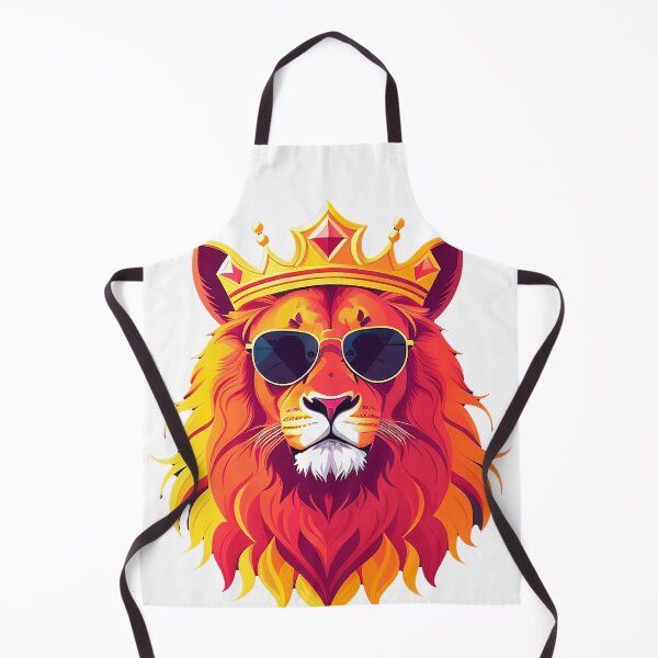 Item preview, Cool lion personage in sunglasses wearing a crown. Vibrant colors designed and sold by Harmonysens.