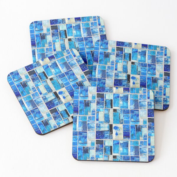 Item preview, Vibrant retro blue rectangle pattern designed and sold by ArtistaCats.