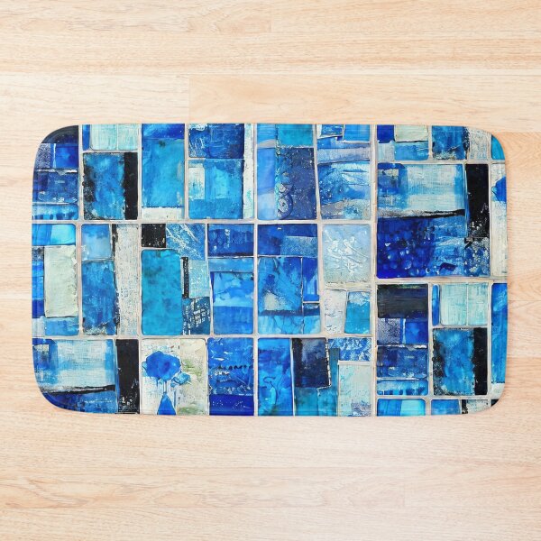 Item preview, Vibrant retro blue rectangle pattern designed and sold by ArtistaCats.