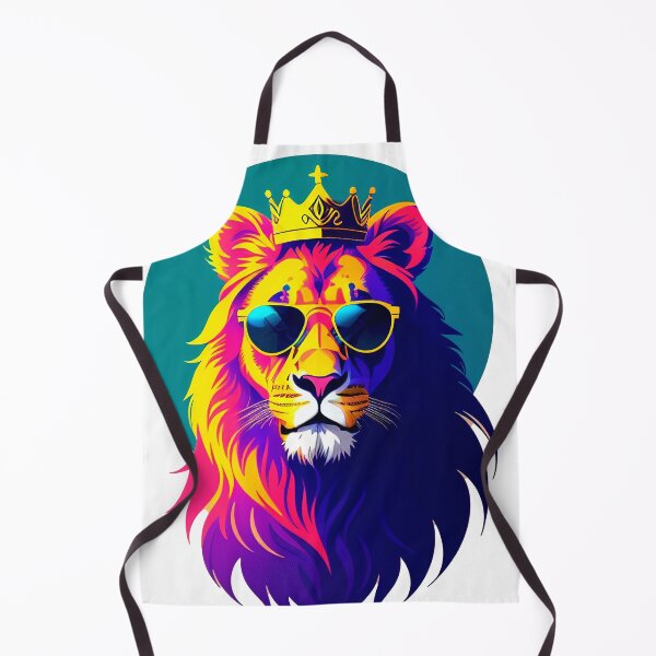 Item preview, Cool lion personage in sunglasses wearing a crown. Vibrant colors designed and sold by Harmonysens.