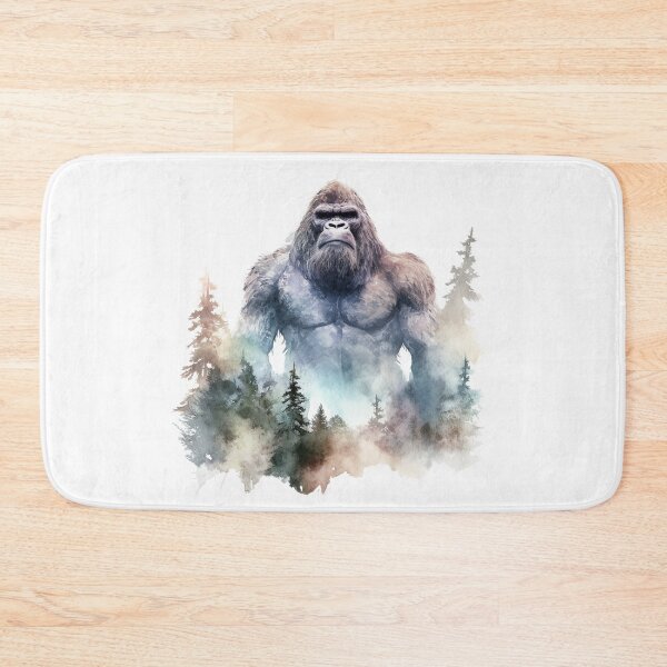 Item preview, Bigfoot in Watercolor, surrounded by pine trees in the mountain designed and sold by redstar19.