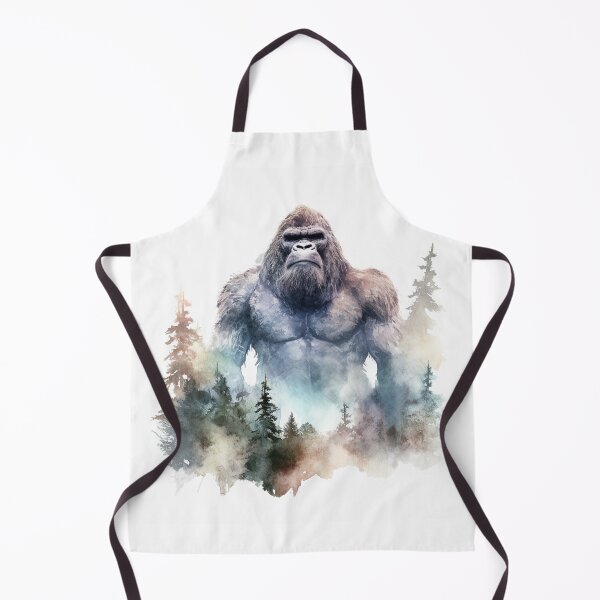 Item preview, Bigfoot in Watercolor, surrounded by pine trees in the mountain designed and sold by redstar19.