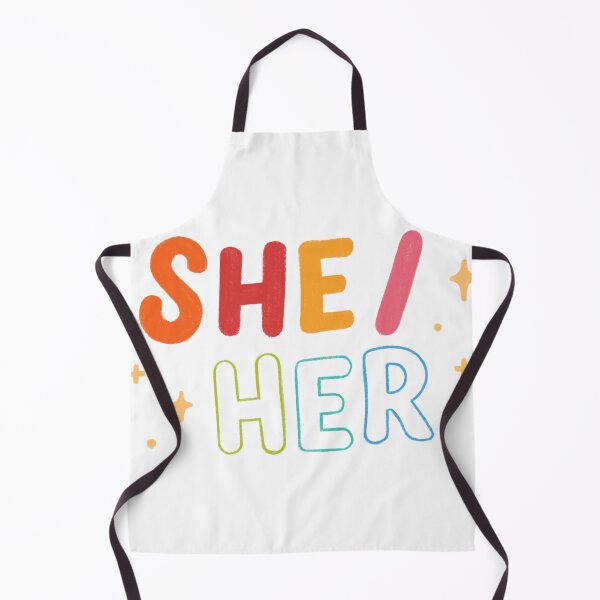 Item preview, She Her pronouns pronoun badge/sticker She/Her trans pride lgbtq rainbow cute designed and sold by emcazalet.