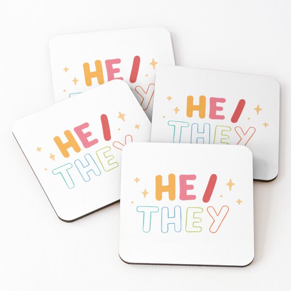 Item preview, He they pronouns pronoun badge/sticker He/They His Non binary trans pride lgbtq designed and sold by emcazalet.