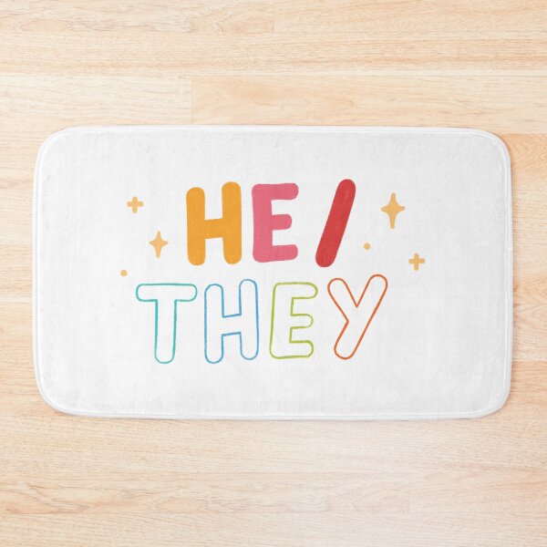 Item preview, He they pronouns pronoun badge/sticker He/They His Non binary trans pride lgbtq designed and sold by emcazalet.