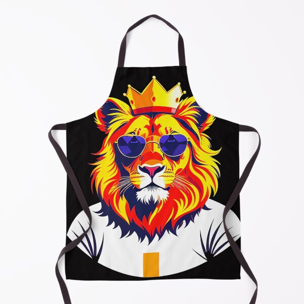 Item preview, Cool lion personage in sunglasses wearing a crown and t-shirt. Vibrant colors designed and sold by Harmonysens.