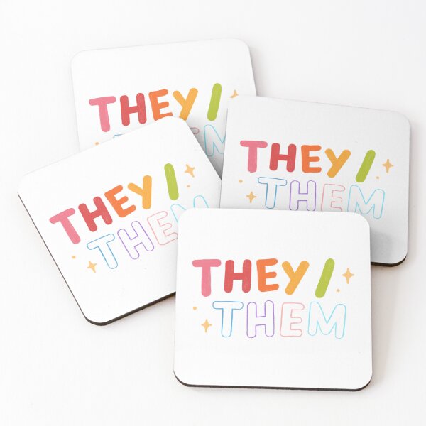 Item preview, They Them pronouns pronoun badge/sticker They/Them Non binary trans pride lgbtq designed and sold by emcazalet.