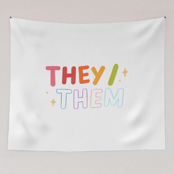 Item preview, They Them pronouns pronoun badge/sticker They/Them Non binary trans pride lgbtq designed and sold by emcazalet.