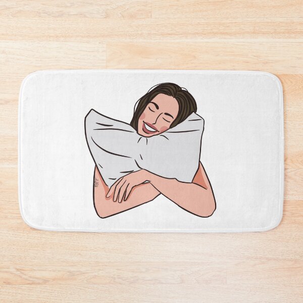 Item preview, illustration of a happy girl Hug her pillow  designed and sold by Hessah-HA.