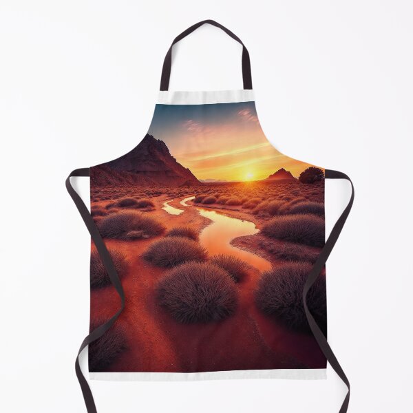 Item preview, Dry Riverbed Landscapes with a Sunset or Sunrise in the Background, Creating a Warm and Inviting Atmosphere in an Otherwise Harsh and Unforgiving Environment, Ai Generated Art designed and sold by AiGens.