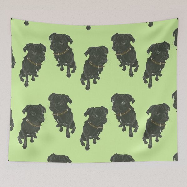 Item preview, Winston the little black pug designed and sold by barksandsqueaks.