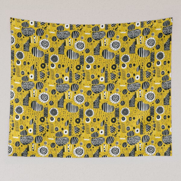 Item preview, Expressive African Folk Art: Unique Patterns in Yellow and Black designed and sold by elimiui.