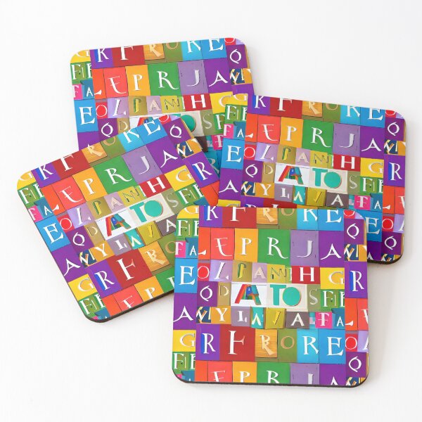 Item preview, Colorful abstract alphabet pattern. designed and sold by ArtistaCats.