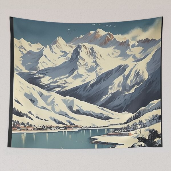 Item preview, Portillo, Chile, Ski Travel Poster designed and sold by BokeeLee.