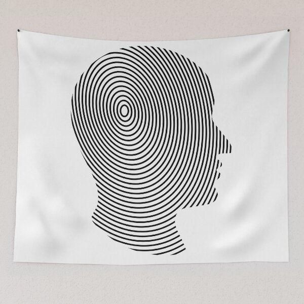 Item preview, Optical Art Human Head Black and White designed and sold by in-the-mountain.