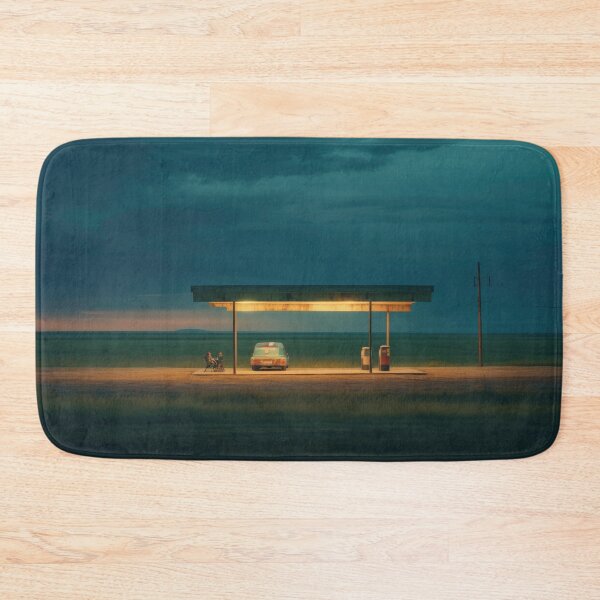 Item preview, Minimalist bus stop at night – Landscape Photography designed and sold by regnumsaturni.