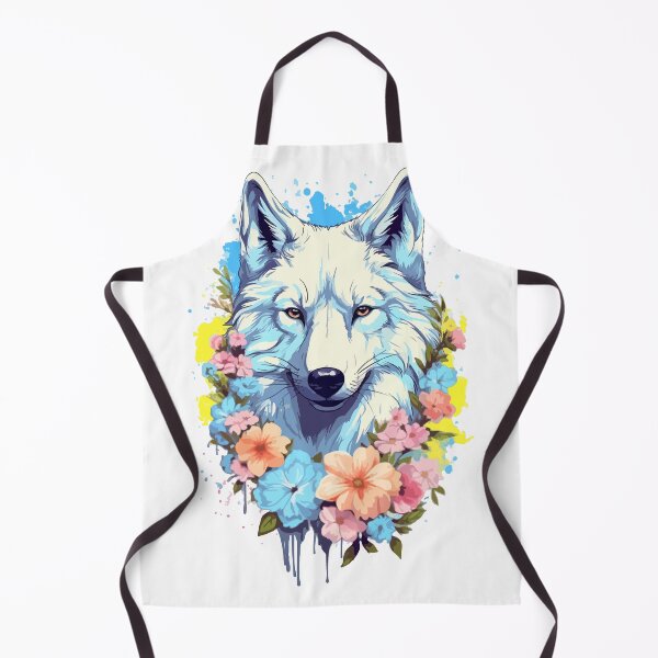 Item preview, White Wolf  With Flowers designed and sold by PurpleStory.