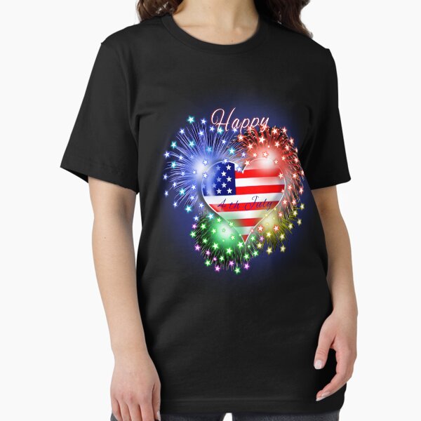 Item preview, Happy 4th July Fireworks Heart designed and sold by Pear Tree Studio.