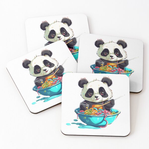 Item preview, Adorable Panda Eating Noodles designed and sold by RetroPrints.
