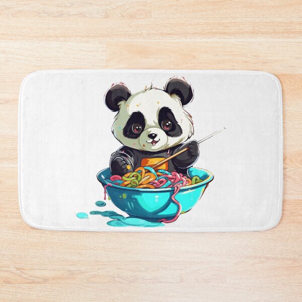 Item preview, Adorable Panda Eating Noodles designed and sold by RetroPrints.