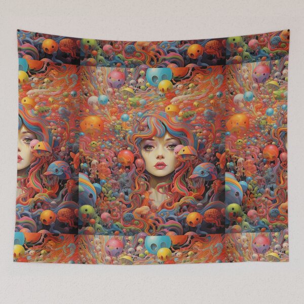 Item preview, Psychedelic Tapestry, Bedroom Wall Decor, Wall Hanging Trippy Tapestry, Trippy Room Decor, Aesthetic Wall Decor, Psychedelic Tapestry designed and sold by TileTango.