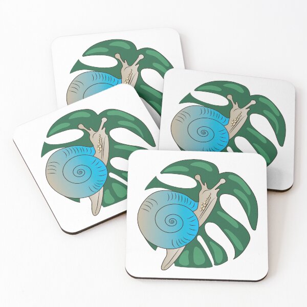 Aperçu de l'œuvre Escargot sur feuille tropicale créée et vendue par Printable-Cutie.