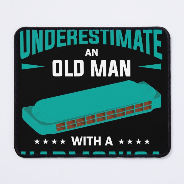 Item preview, Musician Gift Never Underestimate Old Man With Harmonica  designed and sold by Lenny Stahl.