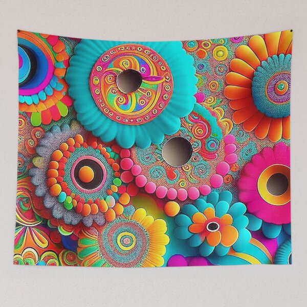 Item preview, Psychedelic floral splendor designed and sold by Minpadesign.